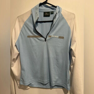 Peak Performance in motion long sleeve polo blue white stretch street USL